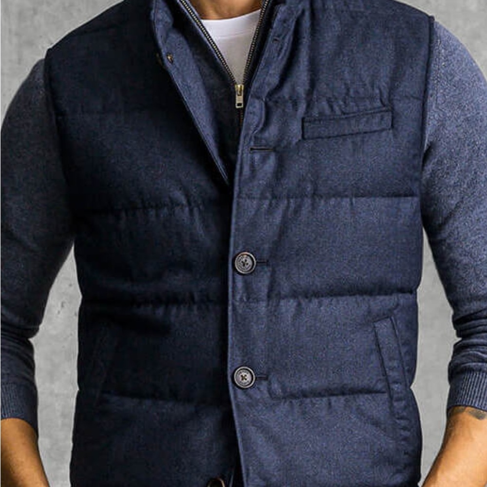 Costum Proper Cloth wool vest. L/M sizing. Navy.
